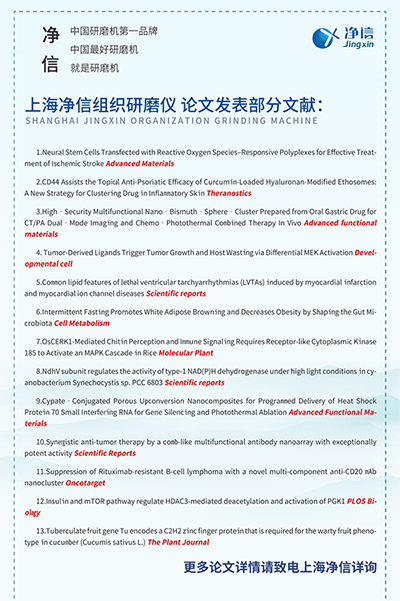 上海凈信發表部分論文文獻